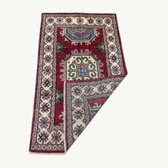 Afghan Kazak 4.2 x 2.5 Rug – Tribal Medallion & Geometric Motifs