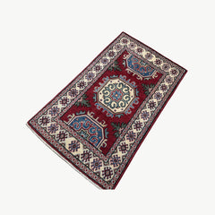 Afghan Kazak 4.2 x 2.5 Rug – Tribal Medallion & Geometric Motifs