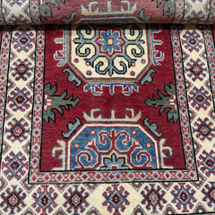 Afghan Kazak 4.2 x 2.5 Rug – Tribal Medallion & Geometric Motifs