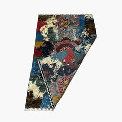 Mumlook 5.7 x 3.8 Wool Rug – Star Medallion Mosaic in Midnight Indigo & Crimson