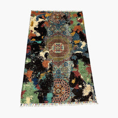 Mumlook 5.1 x 3.2 Wool Rug – Tribal Medallions with Abstract Splashes