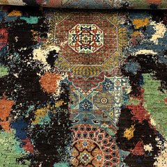 Mumlook 5.1 x 3.2 Wool Rug – Tribal Medallions with Abstract Splashes