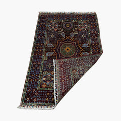 Mumlook 5 x 3.3 Wool Rug – Medallion Mosaic in Burgundy & Jade