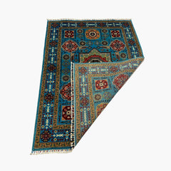 Mumlook 6.5 x 4.8 Wool Rug – Azure Geometry & Royal Medallions