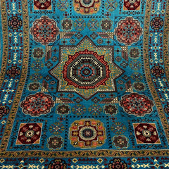 Mumlook 6.5 x 4.8 Wool Rug – Azure Geometry & Royal Medallions