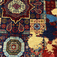 Mumlook 5 x 3.3 Wool Rug – Classic Medallions in Indigo, Ochre & Crimson