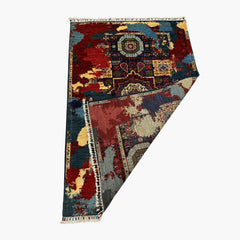 Mumlook 5 x 3.3 Wool Rug – Classic Medallions in Indigo, Ochre & Crimson