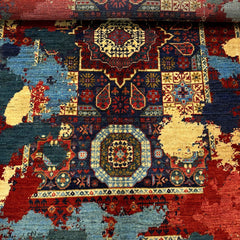 Mumlook 5 x 3.3 Wool Rug – Classic Medallions in Indigo, Ochre & Crimson