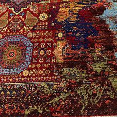 Mumlook 7.5 x 5.6 Wool Rug – Prism Medallions on Mosaic Field