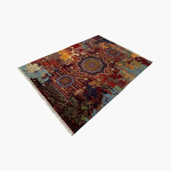 Mumlook 7.5 x 5.6 Wool Rug – Prism Medallions on Mosaic Field