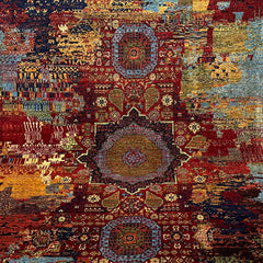 Mumlook 7.5 x 5.6 Wool Rug – Prism Medallions on Mosaic Field