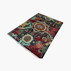 Mumlook 6.7 x 4.9 Revival Rug – Distressed Medallions in Jewel Tone Collage