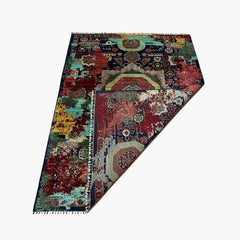 Mumlook 6.7 x 4.9 Revival Rug – Distressed Medallions in Jewel Tone Collage