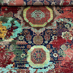 Mumlook 6.7 x 4.9 Revival Rug – Distressed Medallions in Jewel Tone Collage