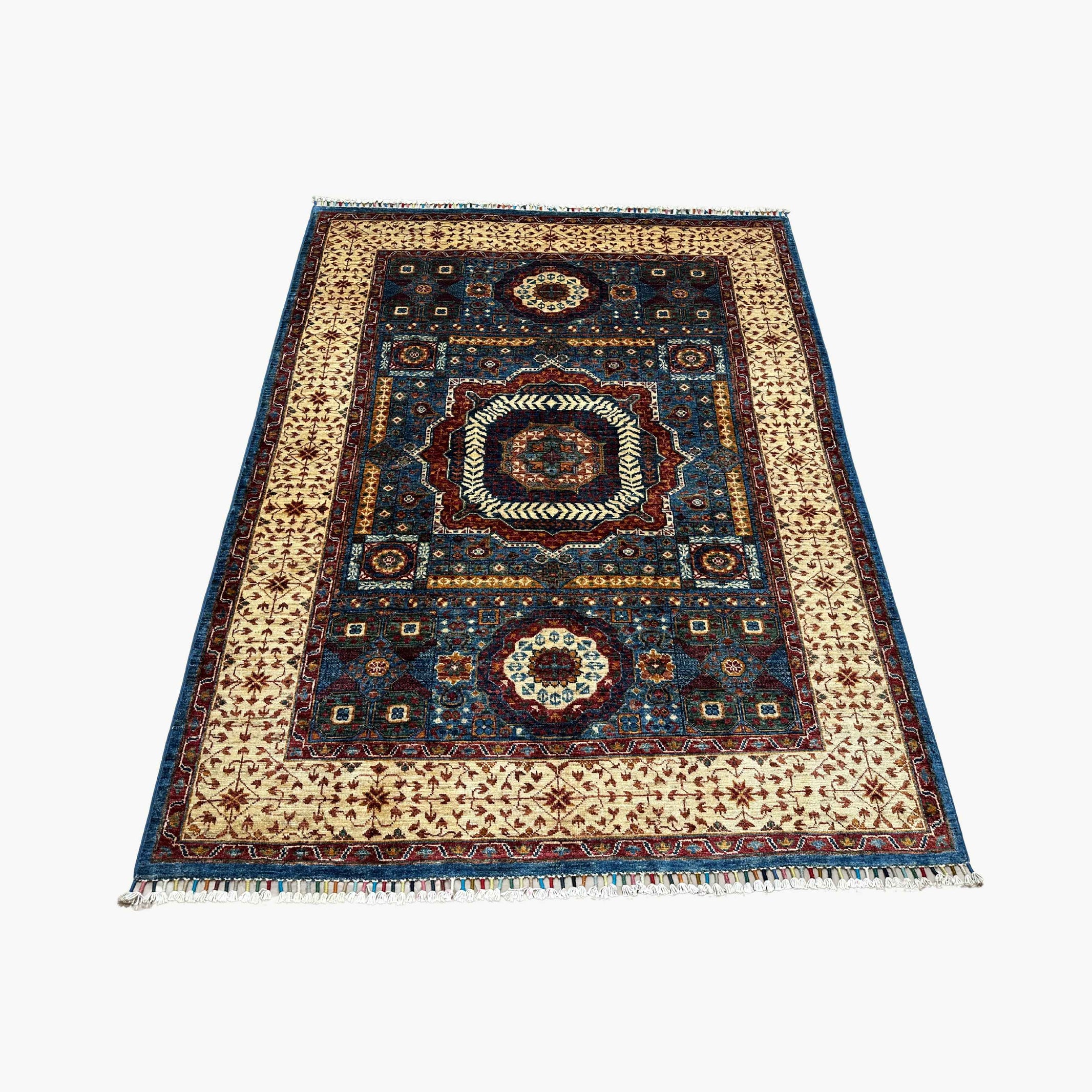 Mumlook 6.3 x 5 Wool Rug – Geometric Medallion Design in Jewel Tones