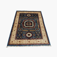 Mumlook 6.3 x 5 Wool Rug – Geometric Medallion Design in Jewel Tones