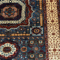 Mumlook 6.3 x 5 Wool Rug – Geometric Medallion Design in Jewel Tones