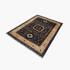 Mumlook 6.3 x 5 Wool Rug – Geometric Medallion Design in Jewel Tones