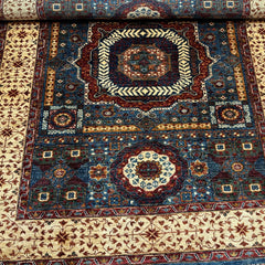 Mumlook 6.3 x 5 Wool Rug – Geometric Medallion Design in Jewel Tones