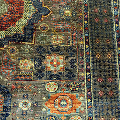 Mumlook 6.5 x 5 Rug – Deep Olive Medallion Design with Tribal Motifs