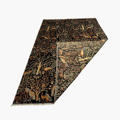 Shekari 11.8 x 9 Wool Rug – Verdant Tree of Life with Majestic Birds