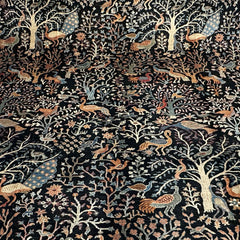 Shekari 11.8 x 9 Wool Rug – Verdant Tree of Life with Majestic Birds