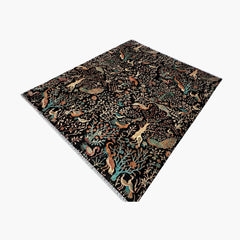 Shekari 9.6 x 8.2 Wool Rug – Black Tree of Life with Vibrant Birds