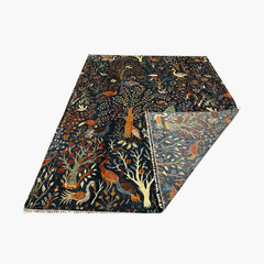 Shekari 9.7 x 8.2 Wool Rug – Midnight Orchard Tree of Life with Majestic Birds