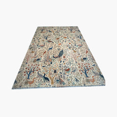 Shekari 11.7 x 9.3 Wool Rug – Ivory Tree of Life with Graceful Birds