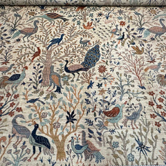 Shekari 11.7 x 9.3 Wool Rug – Ivory Tree of Life with Graceful Birds