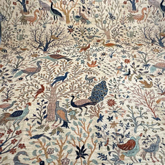 Shekari 11.7 x 9.3 Wool Rug – Ivory Tree of Life with Graceful Birds