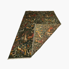 Shekari 11.9 x 8.8 Wool Rug – Verdant Tree of Life with Majestic Birds