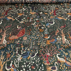 Shekari 11.9 x 8.8 Wool Rug – Verdant Tree of Life with Majestic Birds